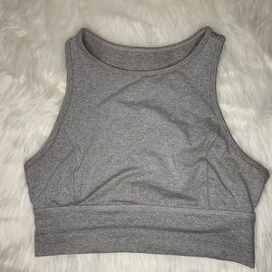 JOY LAB Gray High Neck Longline Sports Bra